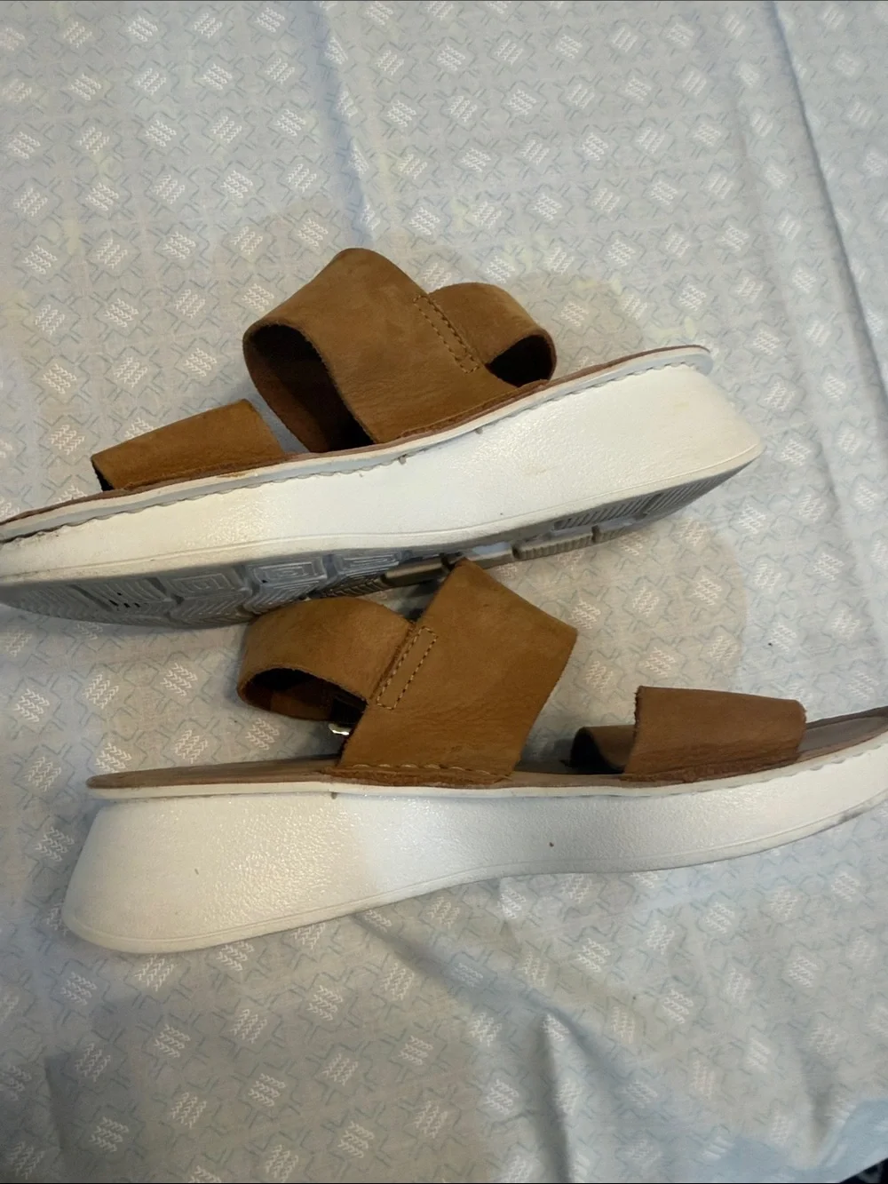 Women’s Tan Leather Slide Sandals - Comfortable Casual Sandal
